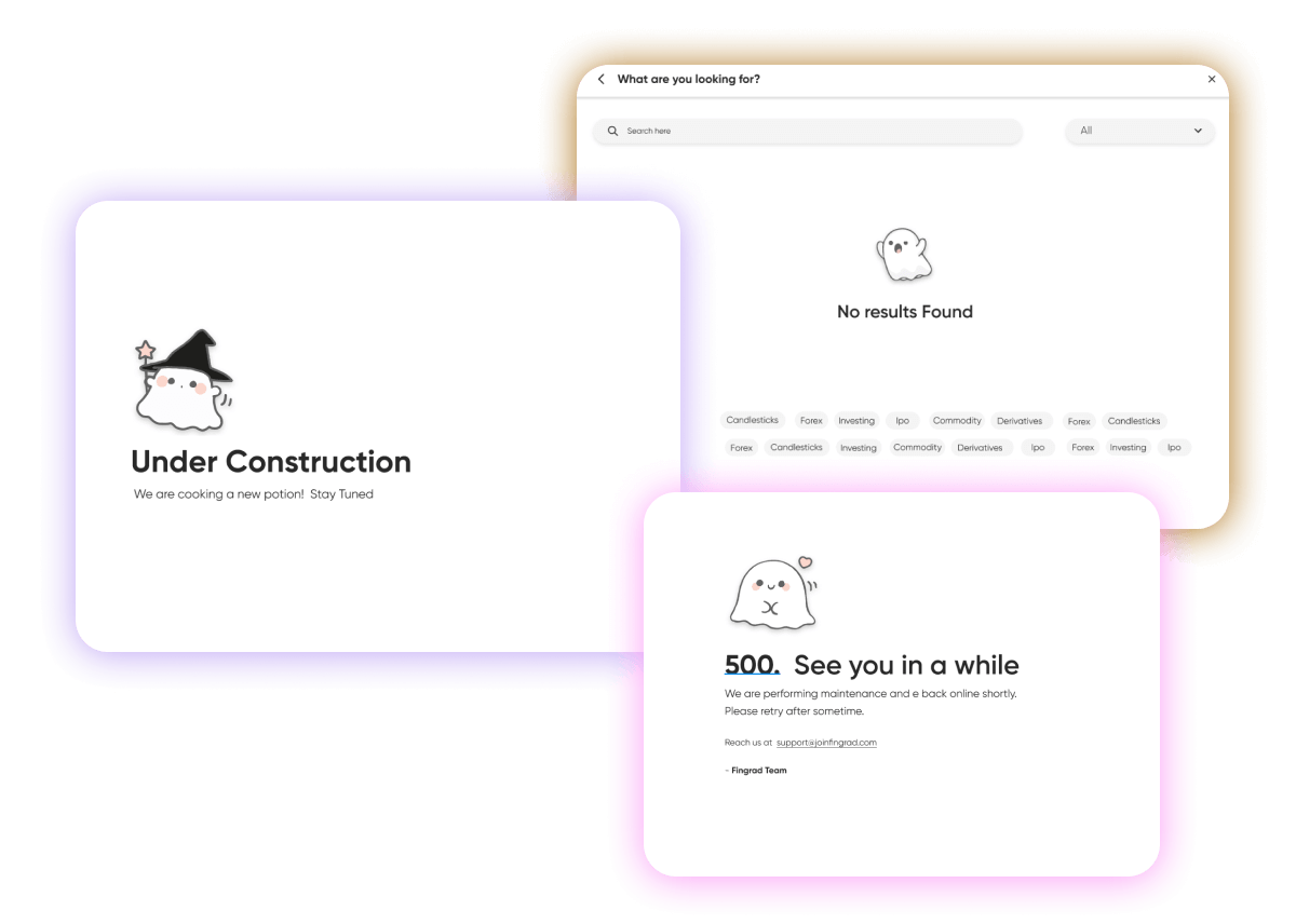 FinGrad Empty state pages